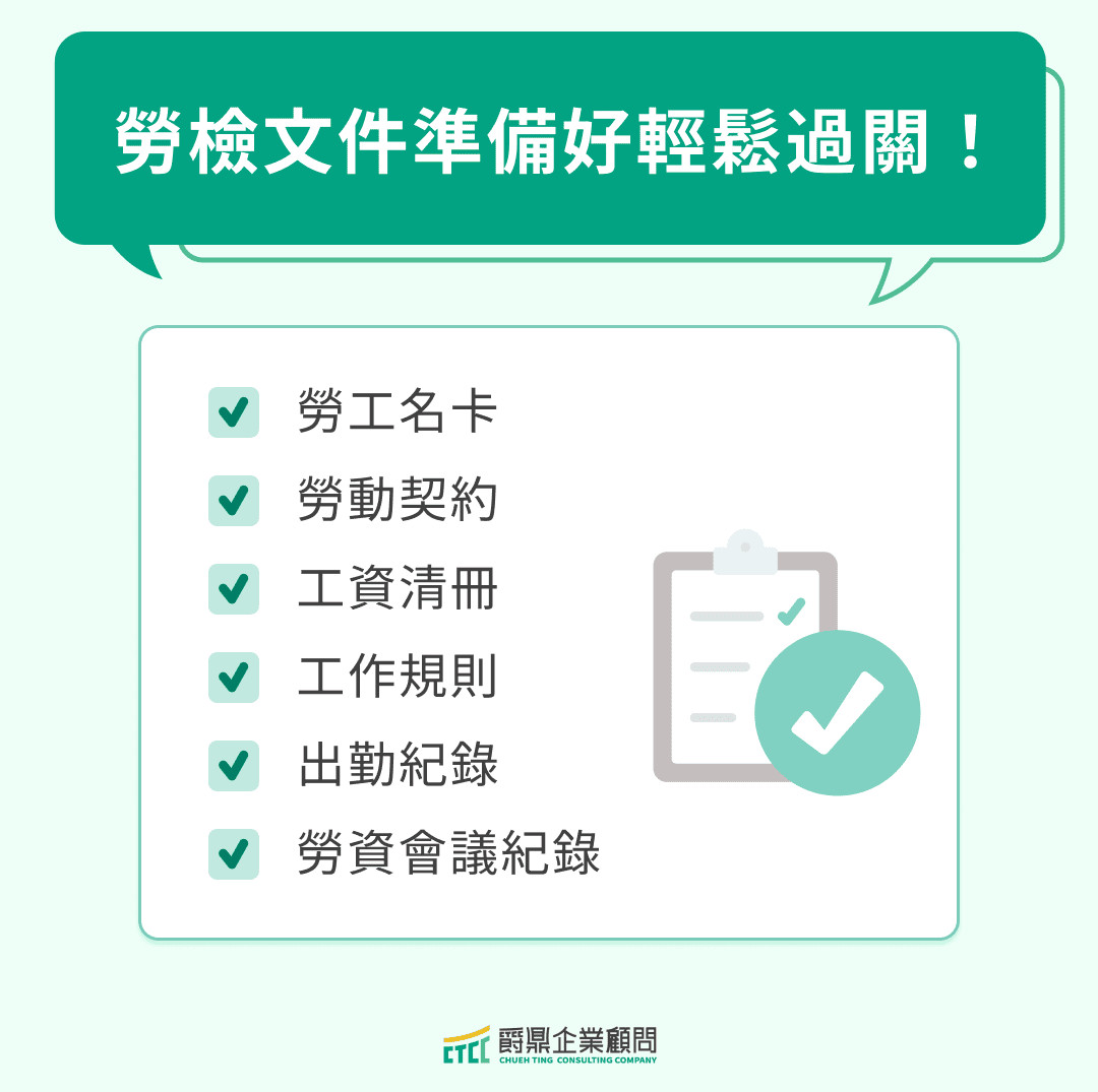 勞檢文件準備好就能輕鬆過關！